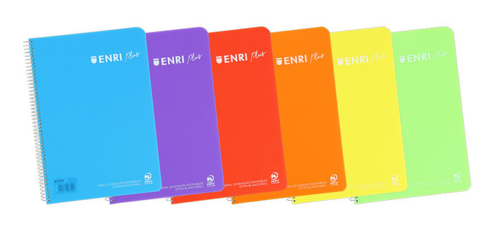 BLOC ENRIPLUS PP FOLIO 80H CUADRO 4MM CON MARGEN SURTIDOS