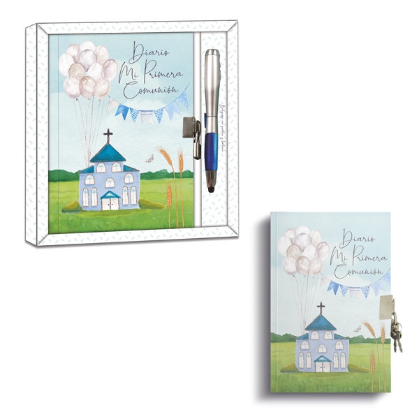DIARIO COMUNION NIÑO BANDEROLA+BOLIGRAFO MU