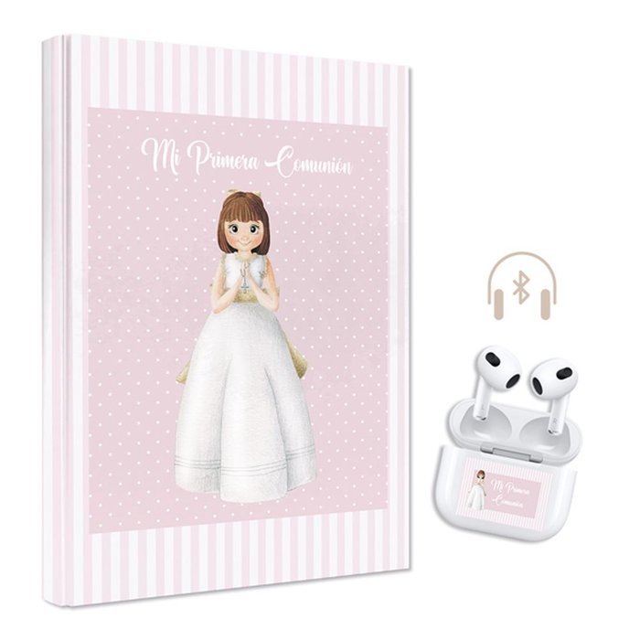 LIBRO COMUNION NIÑA 29X24 CM + AURICULARES