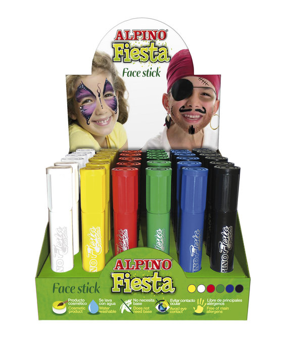 EXPOSITOR 36 MAQUILLAJE ALPINO FIESTA FACE STICK