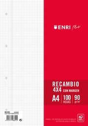 [8412771041984] RECAMBIOS ENRI+ FOLIO CUADROS 4X4 90gramos 100hojas