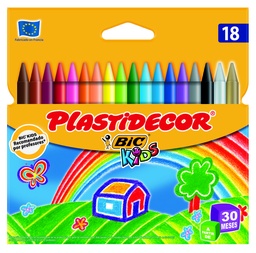 [03086126022024] CERA PLASTIDECOR C/18 COLORES SURTIDOS NUEVO