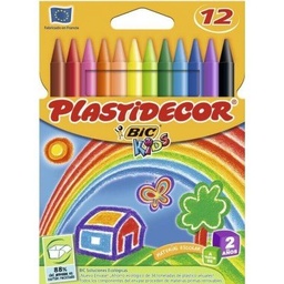 [03086126022017] CERA PLASTIDECOR C/12 COLORES SURTIDOS NUEV
