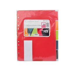 [8435258932186] JUEGO 5 SEPARADORES XTRA BOLSILLO A4 VITAL COLORS PLASTICO